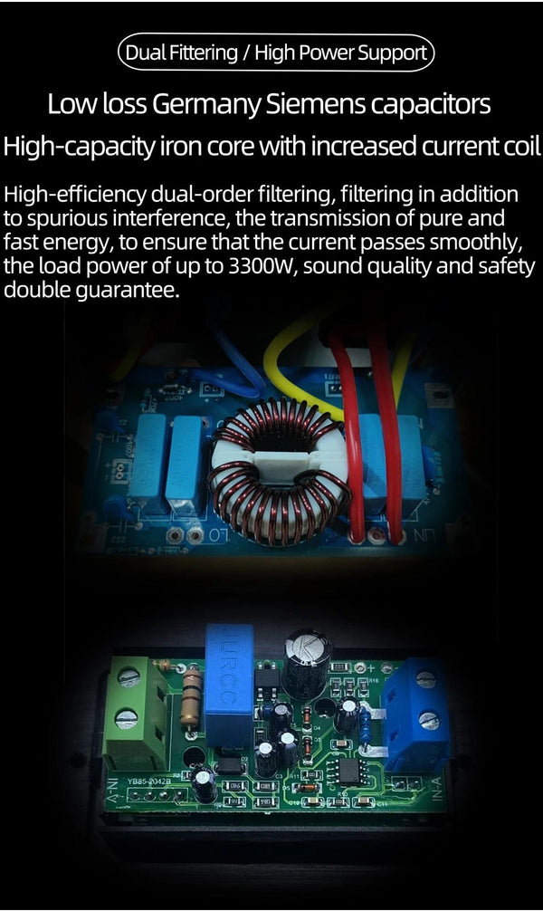 Planet Gates Silver AC-8 Hi-end EU Hifi Power Filter for Standard EU Socket Noise-free Audio Purifier Filter Power Conditioner with EU Outlets Strip