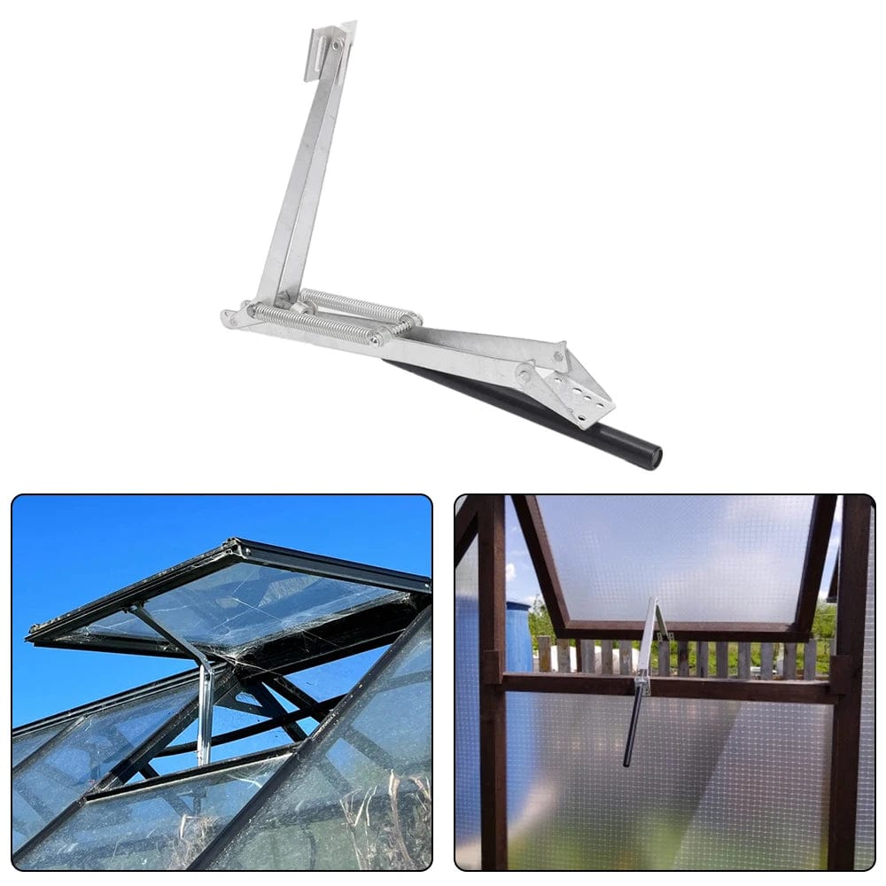 Planet Gates Silver Aluminum Garden Tool Ventilation Of Greenhouse Agricultural Solar Heat Sensitive Automatic Vent Window Opener Double Spring