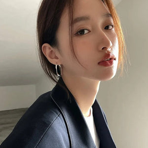 Planet Gates silver ANENJERY Geometric Twisted Hoop Earrings for Women Niche Design Party Jewelry Gifts