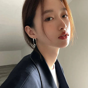 Planet Gates silver ANENJERY Geometric Twisted Hoop Earrings for Women Niche Design Party Jewelry Gifts