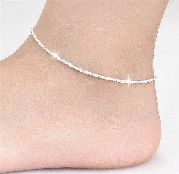 Planet Gates Silver Anklet 2023 New Popular Silver Colour Sparkling Clavicle Chain Choker Necklace For Women Fine Jewelry Wedding Party Gift
