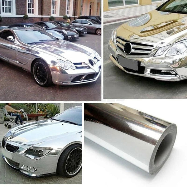Planet Gates Silver Auto Car Styling Body Electro Coating Change Color Film Chrome Plating Mirror Vinyl Wrap Electroplate Sticker Decal Sheet