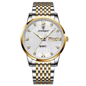 Planet Gates Silver Black 2024 New Top Brand Luxury Mens Watches Luminous Waterproof Stainless Steel Watch Quartz Men Date Calendar Business Wristwatch