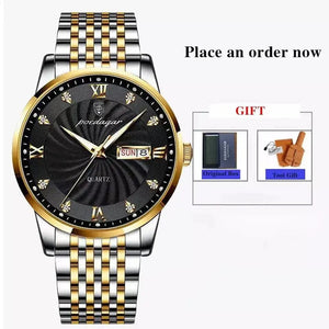 Planet Gates Silver Black 2024 New Top Brand Luxury Mens Watches Luminous Waterproof Stainless Steel Watch Quartz Men Date Calendar Business Wristwatch