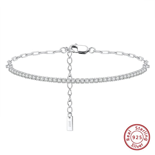 Planet Gates Silver-Bracelet ORSA JEWELS 14K Gold Plated Paperclip Chains Tennis Bracelet For Women 925 Sterling Silver Handmade Bracelets Jewelry SB141