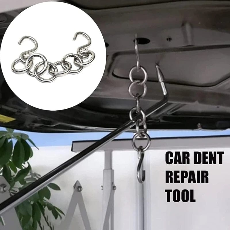 Planet Gates Silver Car Dent Removal Hook Chain Durable Dent Repair Tool Auto Body Hail Damage Remover Adjustable Hook Chain Vehicle Accessories