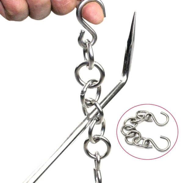Planet Gates Silver Car Dent Removal Hook Chain Durable Dent Repair Tool Auto Body Hail Damage Remover Adjustable Hook Chain Vehicle Accessories