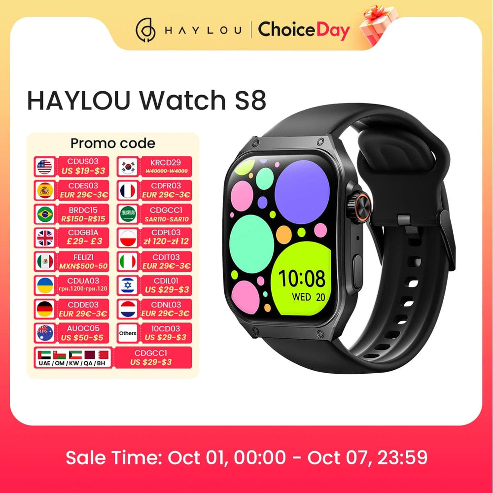 Planet Gates Silver / CHINA HAYLOU Watch S8 Smartwatch 1.96'' AMOLED Curved Screen BT5.3 Bluetooth Call AI Voice Assistant 20 Days Smart Watches for Men
