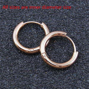Planet Gates Silver / CHINA / inside diameter 8mm 5pcs/lot Stainless Steel Circle Hoop Earrings For Women Girls Black Gold Color Silver Color Round Geometry Earrings Jewelry