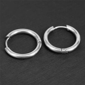Planet Gates Silver / CHINA / inside diameter 8mm 5pcs/lot Stainless Steel Circle Hoop Earrings For Women Girls Black Gold Color Silver Color Round Geometry Earrings Jewelry