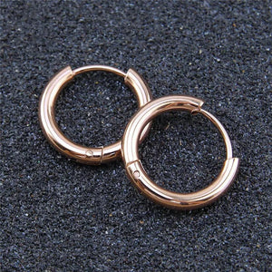 Planet Gates Silver / CHINA / inside diameter 8mm 5pcs/lot Stainless Steel Circle Hoop Earrings For Women Girls Black Gold Color Silver Color Round Geometry Earrings Jewelry
