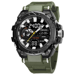 Planet Gates SILVER / China SMAEL Brand Sport Watches 50M Wateproof Dual Time Display Watches LED 8029 Stopwatches Alarm Multifunctional Men's Wristwatches