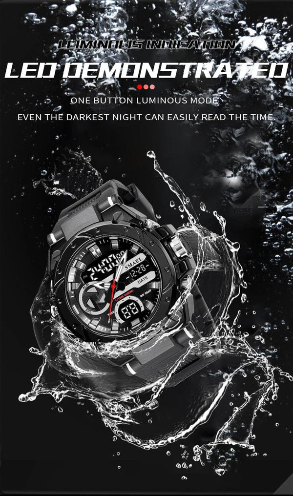 Planet Gates SILVER / China SMAEL Brand Sport Watches 50M Wateproof Dual Time Display Watches LED 8029 Stopwatches Alarm Multifunctional Men's Wristwatches