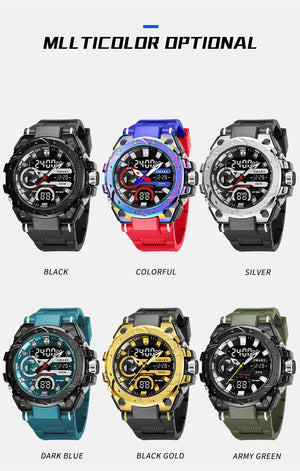 Planet Gates SILVER / China SMAEL Brand Sport Watches 50M Wateproof Dual Time Display Watches LED 8029 Stopwatches Alarm Multifunctional Men's Wristwatches