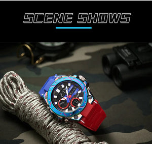 Planet Gates SILVER / China SMAEL Brand Sport Watches 50M Wateproof Dual Time Display Watches LED 8029 Stopwatches Alarm Multifunctional Men's Wristwatches