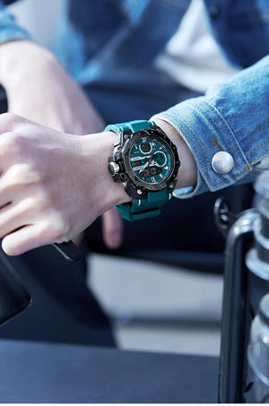 Planet Gates SILVER / China SMAEL Brand Sport Watches 50M Wateproof Dual Time Display Watches LED 8029 Stopwatches Alarm Multifunctional Men's Wristwatches