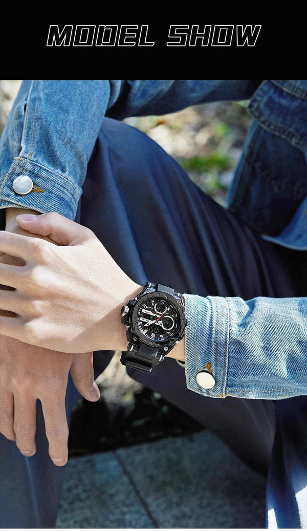 Planet Gates SILVER / China SMAEL Brand Sport Watches 50M Wateproof Dual Time Display Watches LED 8029 Stopwatches Alarm Multifunctional Men's Wristwatches