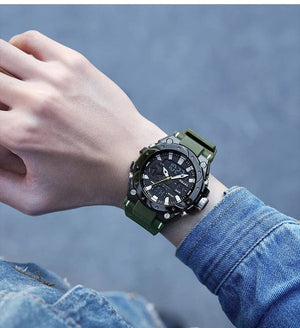 Planet Gates SILVER / China SMAEL Brand Sport Watches 50M Wateproof Dual Time Display Watches LED 8029 Stopwatches Alarm Multifunctional Men's Wristwatches