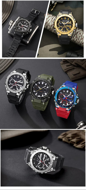 Planet Gates SILVER / China SMAEL Brand Sport Watches 50M Wateproof Dual Time Display Watches LED 8029 Stopwatches Alarm Multifunctional Men's Wristwatches