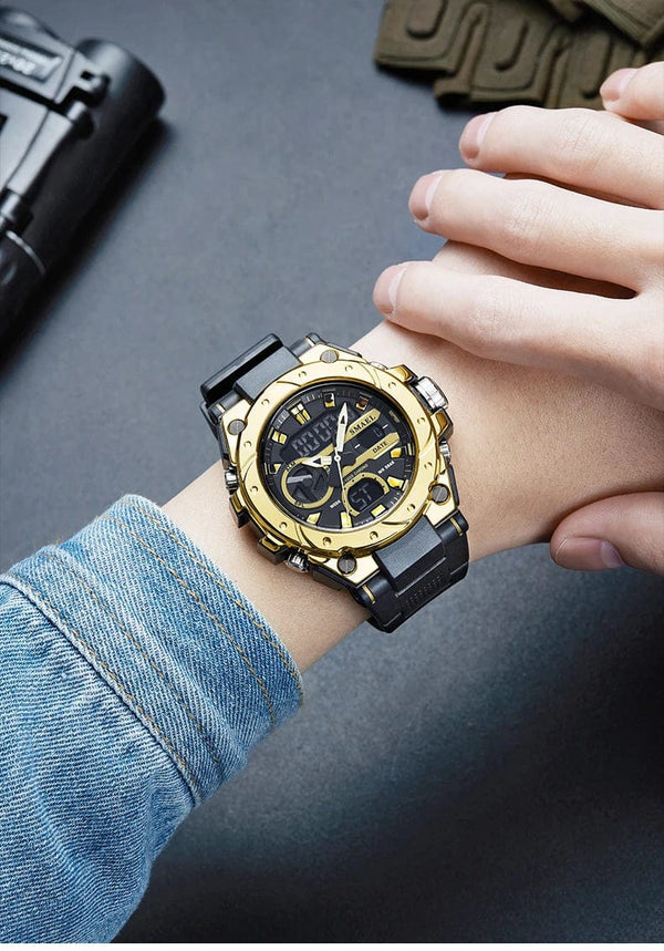 Planet Gates SILVER / China SMAEL Brand Sport Watches 50M Wateproof Dual Time Display Watches LED 8029 Stopwatches Alarm Multifunctional Men's Wristwatches