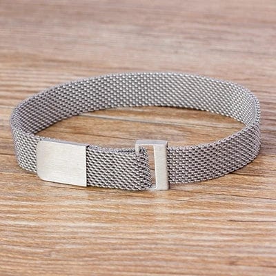 Planet Gates Silver Classic Stainless Steel Magnetic Mesh Strap Bracelets Watch Strap 7 Colors Choice For Men and Women Lovers Bangle Jewelry Gift