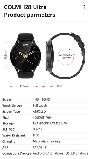 Planet Gates Silver COLMI i28 Ultra AI Smartwatch AMOLED Display, Built-in AI Da-GPT, Muslim Prayer, Bluetooth Call Watch, Smartwatch For Men Women