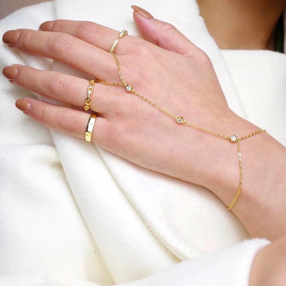Planet Gates silver color / 16 with 5 cm High quality 925 sterling silver gold color micro pave cz station charm chain bracelet with ring fashion wrist jewelry for women