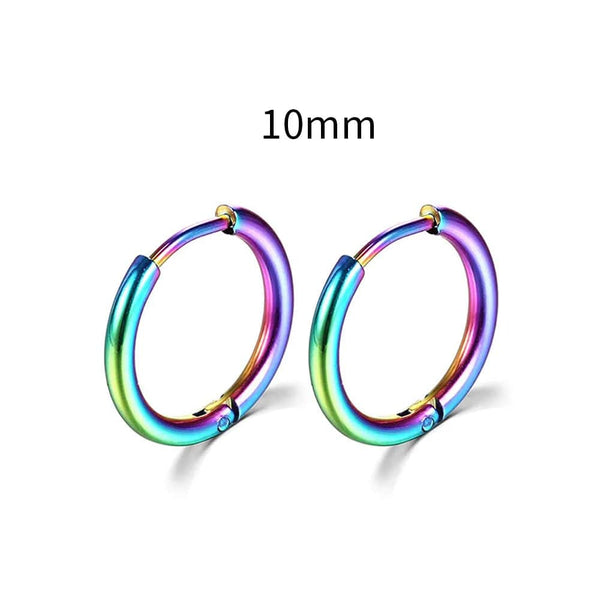Planet Gates Silver Color 16mm / 2PC 2022 New Simple Stainless Steel Small Hoop Earrings for Women Men Cartilage Ear Piercing Jewelry Pendientes Hombre Mujer
