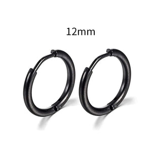 Planet Gates Silver Color 16mm / 2PC 2022 New Simple Stainless Steel Small Hoop Earrings for Women Men Cartilage Ear Piercing Jewelry Pendientes Hombre Mujer