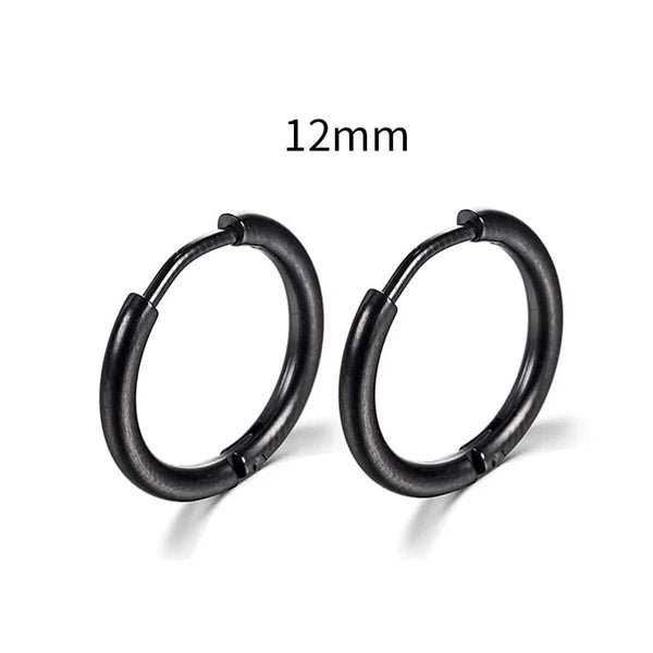 Planet Gates Silver Color 16mm / 2PC 2022 New Simple Stainless Steel Small Hoop Earrings for Women Men Cartilage Ear Piercing Jewelry Pendientes Hombre Mujer