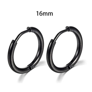 Planet Gates Silver Color 16mm / 2PC 2022 New Simple Stainless Steel Small Hoop Earrings for Women Men Cartilage Ear Piercing Jewelry Pendientes Hombre Mujer