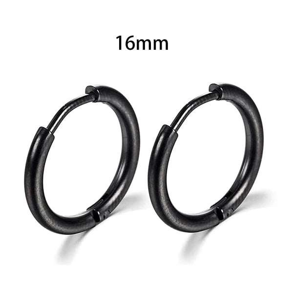 Planet Gates Silver Color 16mm / 2PC 2022 New Simple Stainless Steel Small Hoop Earrings for Women Men Cartilage Ear Piercing Jewelry Pendientes Hombre Mujer