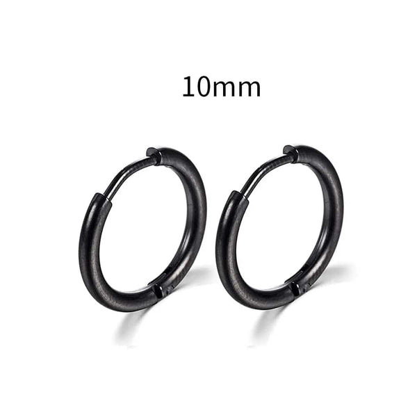 Planet Gates Silver Color 16mm / 2PC 2022 New Simple Stainless Steel Small Hoop Earrings for Women Men Cartilage Ear Piercing Jewelry Pendientes Hombre Mujer