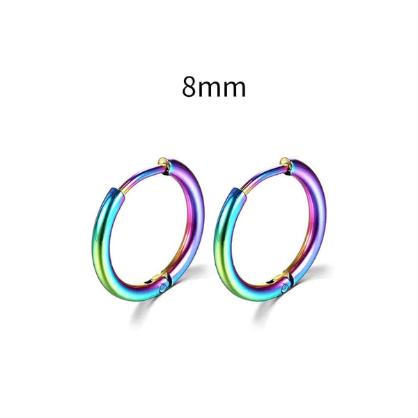 Planet Gates Silver Color 16mm / 2PC 2022 New Simple Stainless Steel Small Hoop Earrings for Women Men Cartilage Ear Piercing Jewelry Pendientes Hombre Mujer