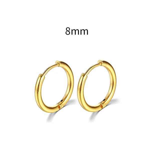 Planet Gates Silver Color 16mm / 2PC 2022 New Simple Stainless Steel Small Hoop Earrings for Women Men Cartilage Ear Piercing Jewelry Pendientes Hombre Mujer