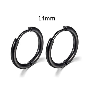 Planet Gates Silver Color 16mm / 2PC 2022 New Simple Stainless Steel Small Hoop Earrings for Women Men Cartilage Ear Piercing Jewelry Pendientes Hombre Mujer