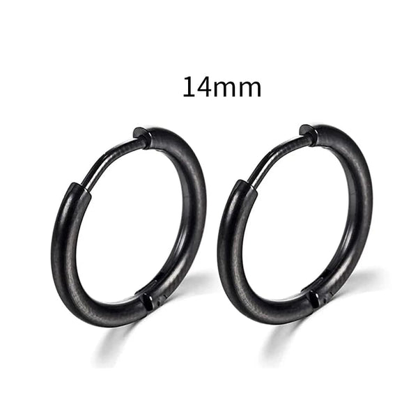 Planet Gates Silver Color 16mm / 2PC 2022 New Simple Stainless Steel Small Hoop Earrings for Women Men Cartilage Ear Piercing Jewelry Pendientes Hombre Mujer