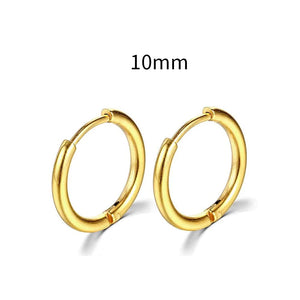 Planet Gates Silver Color 16mm / 2PC 2022 New Simple Stainless Steel Small Hoop Earrings for Women Men Cartilage Ear Piercing Jewelry Pendientes Hombre Mujer