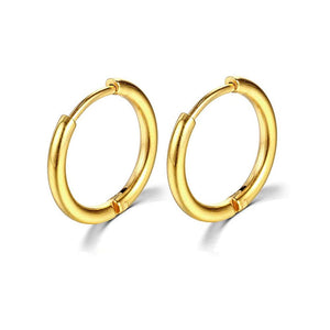Planet Gates Silver Color 16mm / 2PC 2022 New Simple Stainless Steel Small Hoop Earrings for Women Men Cartilage Ear Piercing Jewelry Pendientes Hombre Mujer