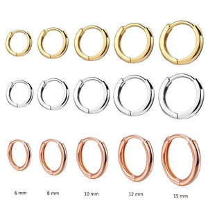 Planet Gates Silver Color 16mm / 2PC 2022 New Simple Stainless Steel Small Hoop Earrings for Women Men Cartilage Ear Piercing Jewelry Pendientes Hombre Mujer