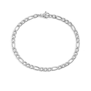 Planet Gates Silver Color / 19cm / 4mm 4MM Stainless Steel Figaro Bracelet Gold Color Bracelet For Women Men's Hip Hop Jewelry Fashion Accessories