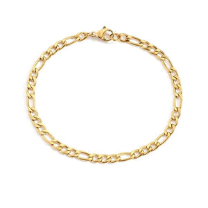 Planet Gates Silver Color / 19cm / 4mm 4MM Stainless Steel Figaro Bracelet Gold Color Bracelet For Women Men's Hip Hop Jewelry Fashion Accessories