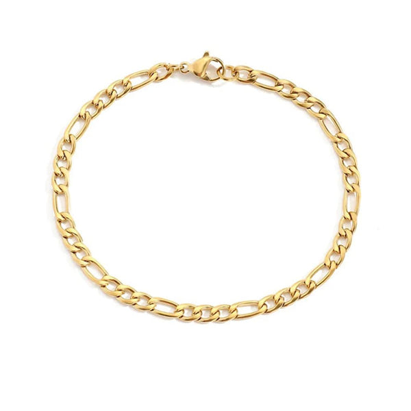 Planet Gates Silver Color / 19cm / 4mm 4MM Stainless Steel Figaro Bracelet Gold Color Bracelet For Women Men's Hip Hop Jewelry Fashion Accessories
