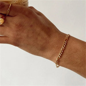 Planet Gates Silver Color / 19cm / 4mm 4MM Stainless Steel Figaro Bracelet Gold Color Bracelet For Women Men's Hip Hop Jewelry Fashion Accessories