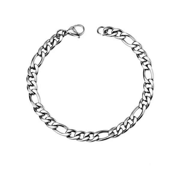 Planet Gates Silver Color / 19cm / 4mm 4MM Stainless Steel Figaro Bracelet Gold Color Bracelet For Women Men's Hip Hop Jewelry Fashion Accessories