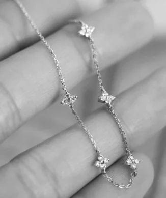 Planet Gates SILVER COLOR-2 CANNER Real S925 Sterling Silver Mini Zircon Flower Pendant Bracelet Chain for Women's Fine Jewelry Gifts Gold Bracelets Bangles