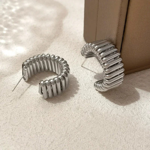 Planet Gates Silver color 925 Silver Needle Modern Jewelry Metal Hoop Earrings 2022 New Trend Hot Selling Gold Color Fashion Drop Earrings For Women