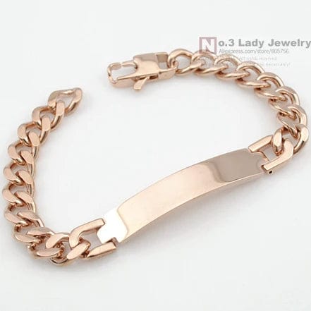 Planet Gates Silver color Gokadima Stainless Steel ID Bracelet For Men Jewelry masculina pulseira, Black / Rose Gold color Rock Punk Party Gift