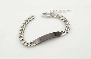 Planet Gates Silver color Gokadima Stainless Steel ID Bracelet For Men Jewelry masculina pulseira, Black / Rose Gold color Rock Punk Party Gift