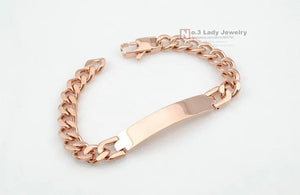 Planet Gates Silver color Gokadima Stainless Steel ID Bracelet For Men Jewelry masculina pulseira, Black / Rose Gold color Rock Punk Party Gift